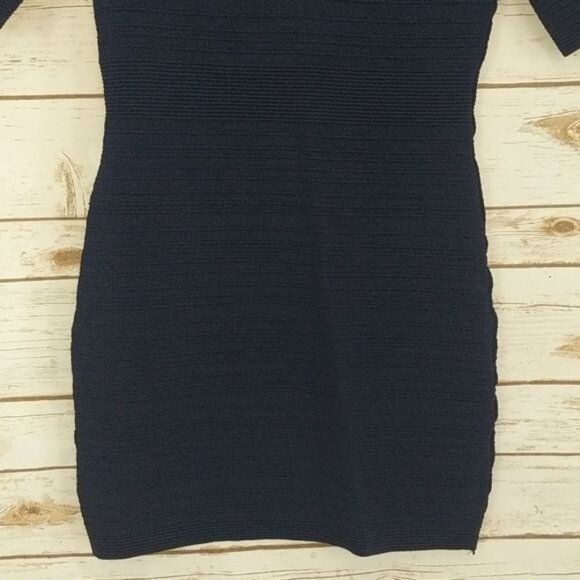 Cache Womens Navy Blue Bodycon Bandage Dress Size M Fitted Party Date Night - Picture 3 of 6